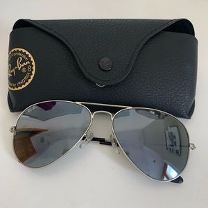 Raybans mirrored aviators